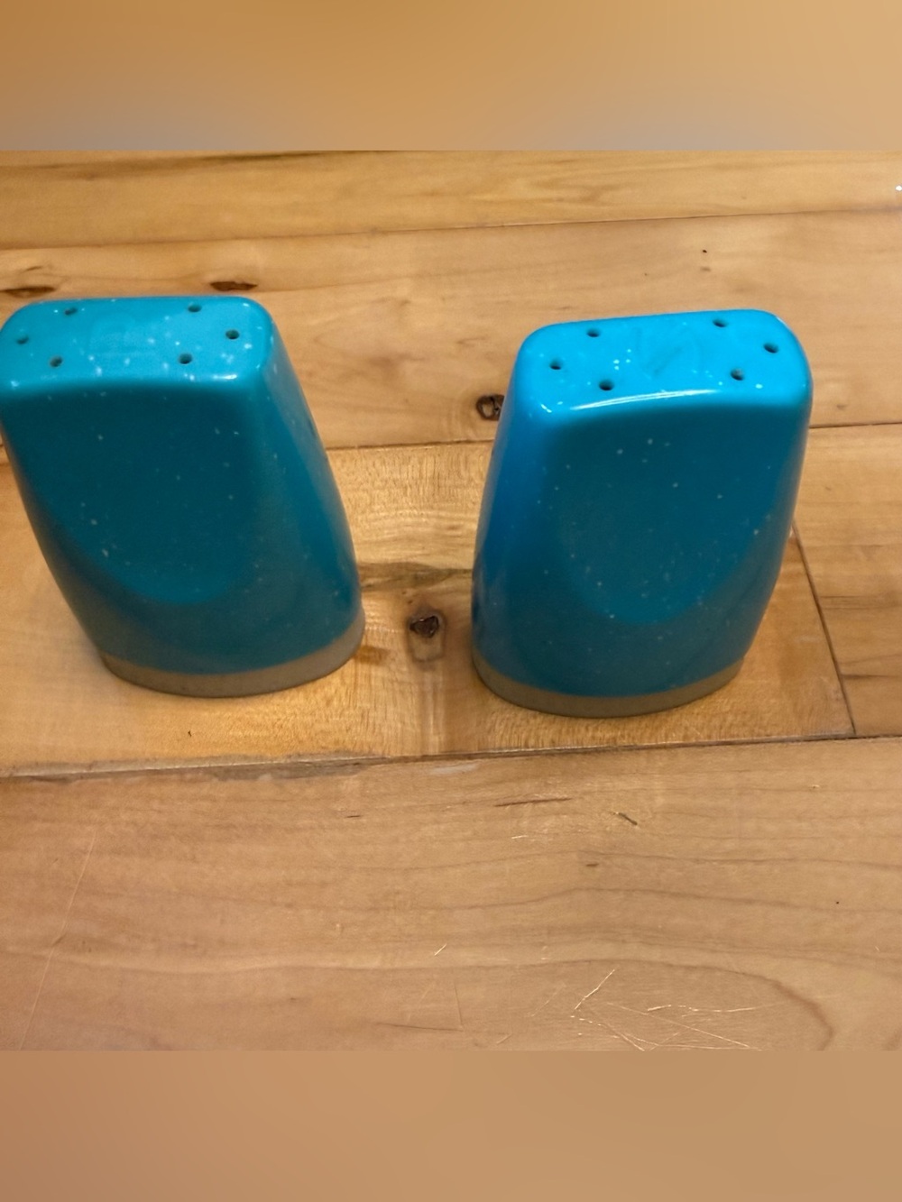 Vintage Pyrex Ceramic Teal Salt and Pepper Shaker Set - Home Accents